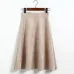 Neophil Women Suede High Waist Midi Skirt 2019 Winter Vintage Style Pleated Ladies A Line Black Flare Skirt Saia Femininas S1802
