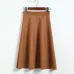 Neophil Women Suede High Waist Midi Skirt 2019 Winter Vintage Style Pleated Ladies A Line Black Flare Skirt Saia Femininas S1802