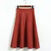 Neophil Women Suede High Waist Midi Skirt 2019 Winter Vintage Style Pleated Ladies A Line Black Flare Skirt Saia Femininas S1802