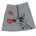 New Casual Summer Women Japanese Style Zipper Ring A-line High Waist Mini Skirts Female Black White Checkerboard Plaid Skirts