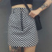 New Casual Summer Women Japanese Style Zipper Ring A-line High Waist Mini Skirts Female Black White Checkerboard Plaid Skirts