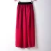 New Fashion Wholesale Women Chiffon Long Skirts Candy Color Pleated Maxi Skirts Free Size