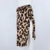 New Fashion Women Leopard Skirt Slim Wrap Asymmetric Bandage Lace Up Side Split Gypsy Drape Bodycon Midi Skirts Bottom