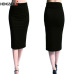 New Ladies Office Stretch Bodycon Midi Skirt Women Pencil Skirt Female High Waist Mid-Calf Jersey Skirt Puls Size XL