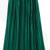 New Ladies Women Silky Long Maxi Skirts Pink Purple Green Silver Yellow Pleated Skirt One Size