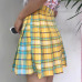 New! Rainbow Plaid Skirt Women Kawaii Harajuku Mini Pleated Skirt Korean Uniform Midi Skirt Cute High Waist Sexy Female Bottoms