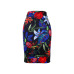 New arrival blue Flower print women pencil skirts lady midi saias female black faldas girls slim bottoms M-XXL free shipping