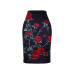 New arrival blue Flower print women pencil skirts lady midi saias female black faldas girls slim bottoms M-XXL free shipping