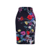 New arrival blue Flower print women pencil skirts lady midi saias female black faldas girls slim bottoms M-XXL free shipping