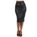 Newly Women High Waist Faux Leather Pencil Skirt Bodycon Skirt Solid Sexy OL Office Skirts