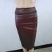 Newly Women High Waist Faux Leather Pencil Skirt Bodycon Skirt Solid Sexy OL Office Skirts