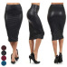 Newly Women High Waist Faux Leather Pencil Skirt Bodycon Skirt Solid Sexy OL Office Skirts