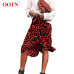 OOTN Leopard Long Skirt Women High Waist Midi Skirt Female Office Ruffle Animal Print Skirts Womens Summer Red 2019 Casual