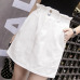 PLAMTEE Large Size Ruffles Elastic-Waist Denim Skirt Solid Color Mini Saia Sexy Short A-Line Skirts Feminino Kawaii Jupe Femme