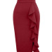 Pencil Skirts Womens 2018 New Sexy Ruffles Skirt Wear to Business Work Office High Waist Casual Bodycon Slim Midi Skirts Summer