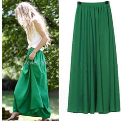 Plus Size Long Skirt Elegant Style Women Pleated Maxi Chiffon Skirts 2019 Beach Boho Summer Skirts Faldas Saia Jupe Femme