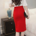 Plus Size New Fashion 2019 Women Skirt Midi Skirt Slim OL Sexy Open Slit Button Slim Pencil Skirt Elegant Ladies Skirts 2 Colors