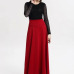 Plus Size S-5XL Solid Sexy Skirts Harajuku Elegant Black Red Long Skirt Pleated Evening Party Clud Female Fashion Office Ladies