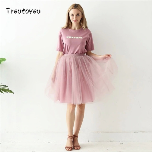 Quality 5 Layers 60cm Fashion Tulle Skirt Pleated TUTU Skirts Womens Lolita Petticoat Bridesmaids Midi Skirt Jupe Saias faldas