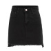 ROMWE Autumn Mini Skirts Casual Skirts For Women Plain Black With Pockets Above Knee Denim Bodycon Skirt Streetwear Punk Skirt