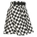 Rapwriter Fashion Black And White Plaid A-Line Skirts Women 2018 New Casual High Waist Streetwear Mini Skirt Sexy Saias falda