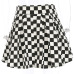 Rapwriter Fashion Black And White Plaid A-Line Skirts Women 2018 New Casual High Waist Streetwear Mini Skirt Sexy Saias falda