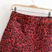 Red Leopard Print Belt Mini Women Skirts Plus Size Pencil Female Vintage Skirt Jupe Femme Faldas Mujer