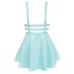 Retro Hollow Mini Skater Cute Women Suspender Clothes Straps High Waist Skirt