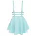 Retro Hollow Mini Skater Cute Women Suspender Clothes Straps High Waist Skirt