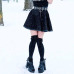 Rosetic Women Gothic Skirt Summer Sexy Women Hoop Hollow Out Skirts Sexy Women Black Iron Ring Female Mini Skirt Club Wear Goth