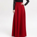 S M L 5XL New High Waist Pleat Elegant Skirt Wine Red Black Solid Color Long Skirts Women Faldas Saia 5XL Plus Size Ladies Jupe