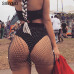 SIBYBO Fish Net  Rhinestone Skirts Womens 2019 Fashion Mesh Diamond See Through Beach NightClub Package Hip Mini Pencil Skirt