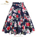 SISHION Black Skirt Women High Waist Plus Size Floral Print Polka Dot Ladies Plaid Skirts Skater 50s Swing Vintage Skirts Womens