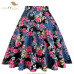 SISHION Black Skirt Women High Waist Plus Size Floral Print Polka Dot Ladies Plaid Skirts Skater 50s Swing Vintage Skirts Womens