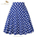 SISHION Cotton Black Skirt Womens Sexy Midi Skirt Floral Polka Dots Black Red Blue Plus Size High Waist Skater Plaid Women Skirt