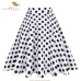 SISHION Cotton Black Skirt Womens Sexy Midi Skirt Floral Polka Dots Black Red Blue Plus Size High Waist Skater Plaid Women Skirt