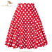 SISHION Cotton Black Skirt Womens Sexy Midi Skirt Floral Polka Dots Black Red Blue Plus Size High Waist Skater Plaid Women Skirt