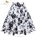 SISHION Cotton Black Skirt Womens Sexy Midi Skirt Floral Polka Dots Black Red Blue Plus Size High Waist Skater Plaid Women Skirt