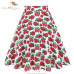 SISHION Cotton Black Skirt Womens Sexy Midi Skirt Floral Polka Dots Black Red Blue Plus Size High Waist Skater Plaid Women Skirt