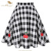 SISHION Vintage Skirts Womens VD0020 jupe femme 2019 High Waist Cotton Swing Retro Women Skirt Black Plaid faldas Summer Skirt