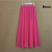 SK71 Long Skirt Elegant Style Women Pastel Jupe Pleated Chiffon Maxi Skirts Floor-Length Saia Vintage Saias Womens Solid Faldas