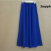 SK71 Long Skirt Elegant Style Women Pastel Jupe Pleated Chiffon Maxi Skirts Floor-Length Saia Vintage Saias Womens Solid Faldas