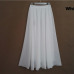 SK71 Long Skirt Elegant Style Women Pastel Jupe Pleated Chiffon Maxi Skirts Floor-Length Saia Vintage Saias Womens Solid Faldas