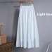 SK71 Long Skirt Elegant Style Women Pastel Jupe Pleated Chiffon Maxi Skirts Floor-Length Saia Vintage Saias Womens Solid Faldas