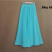 SK71 Long Skirt Elegant Style Women Pastel Jupe Pleated Chiffon Maxi Skirts Floor-Length Saia Vintage Saias Womens Solid Faldas