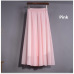 SK71 Long Skirt Elegant Style Women Pastel Jupe Pleated Chiffon Maxi Skirts Floor-Length Saia Vintage Saias Womens Solid Faldas