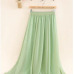 SK71 Long Skirt Elegant Style Women Pastel Jupe Pleated Chiffon Maxi Skirts Floor-Length Saia Vintage Saias Womens Solid Faldas