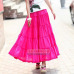 SexeMara 2019 Korean Beach Mid Umbrella Long Skirts Summer Femininas Candy Color Maxi Chiffon Skirt Elastic Waist Pleated Skirts