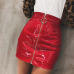 Sexy Women Fashion High Waist Zip Faux Leather Short Pencil Bodycon Mini Skirt 2018 New Solid White Skirt