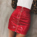 Sexy Women Fashion High Waist Zip Faux Leather Short Pencil Bodycon Mini Skirt 2018 New Solid White Skirt